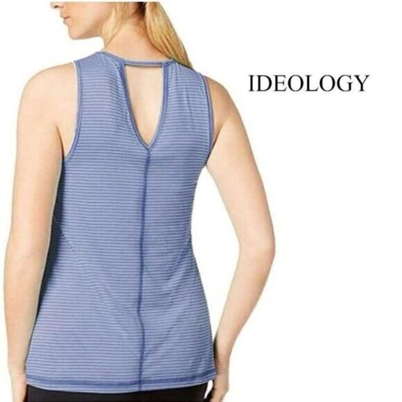 Ideology Women's Striped Keyhole Classic Fit Yoga Tank Top - Picture 2 of 7